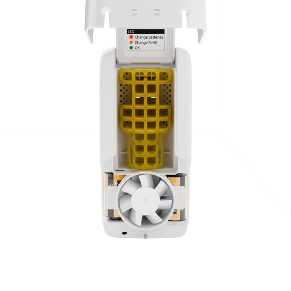VAIR FLOW DIS WW Vectair V Air Flow Refill Dispenser White Citrus Mango Front Open View Product Preview 3600x3600 e1757256478218